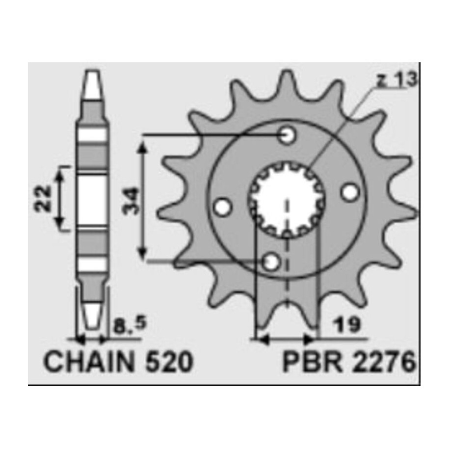Pignon PBR acier standard 2276 - 520