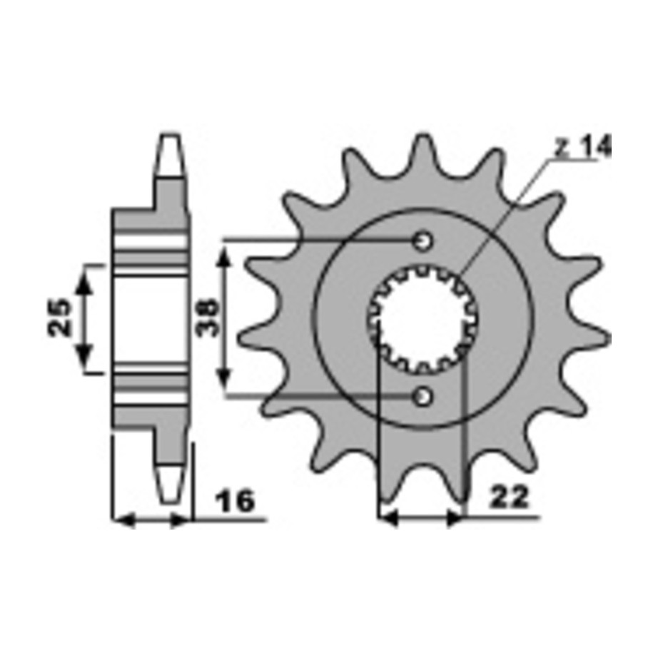 Pignon PBR acier standard 2075 - 520