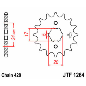 Pignon JT SPROCKETS acier standard 1264 - 428
