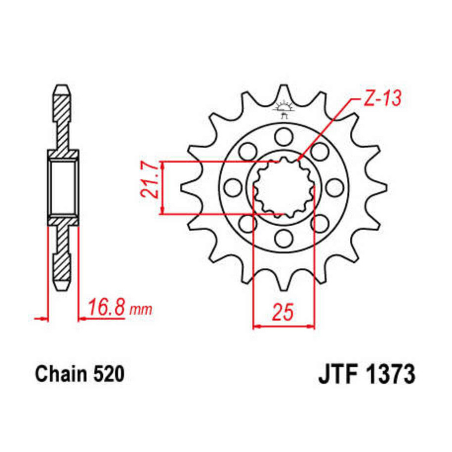Pignon JT SPROCKETS acier standard 1373 - 520