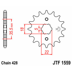 Pignon JT SPROCKETS acier standard 1559 - 428