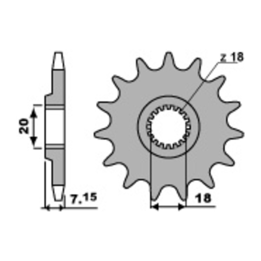 Pignon PBR acier standard 432 - 520