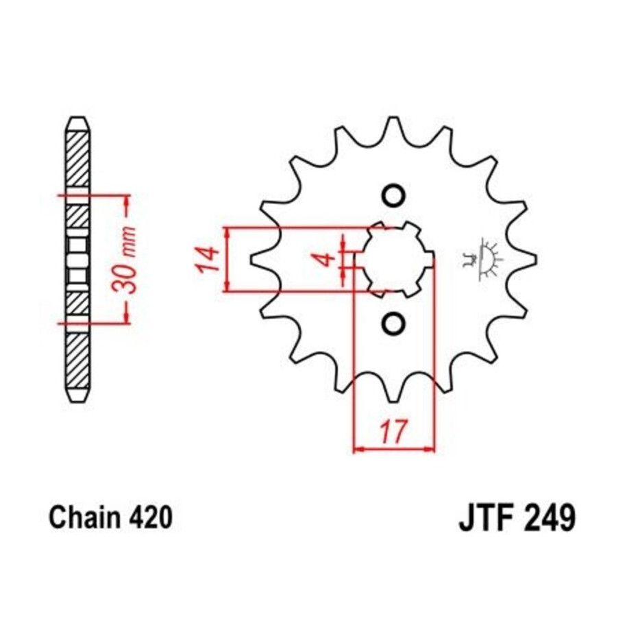 Pignon JT SPROCKETS acier standard 249 - 420