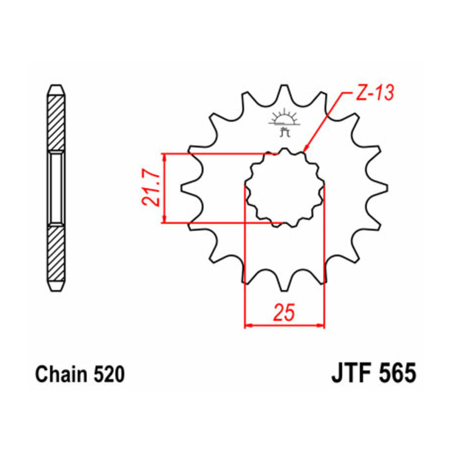 Pignon JT SPROCKETS acier standard 565 - 520