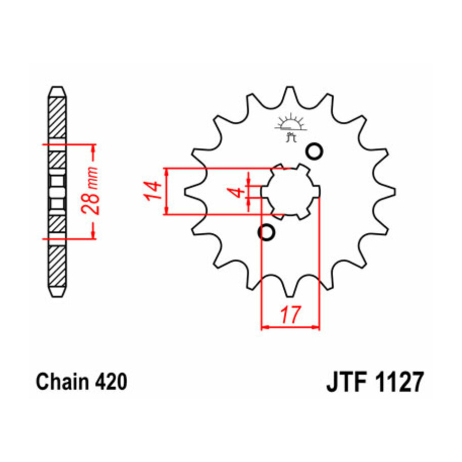 Pignon JT SPROCKETS acier standard 1127 - 420