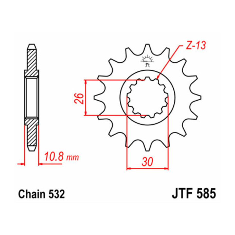 Pignon JT SPROCKETS acier standard 585 - 532