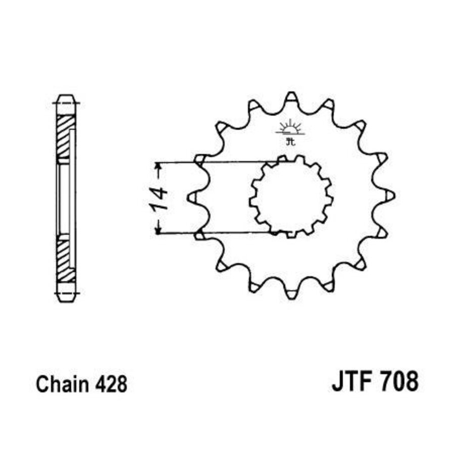 Pignon JT SPROCKETS acier standard 708 - 428