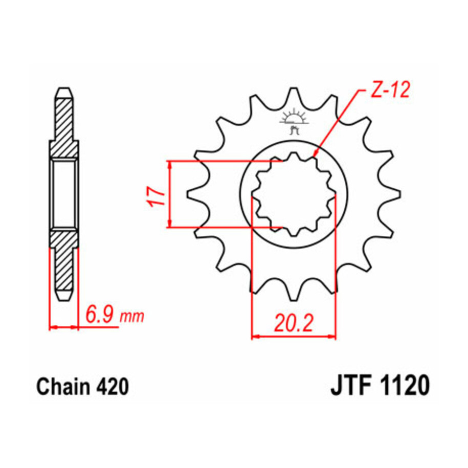 Pignon JT SPROCKETS acier standard 1120 - 420