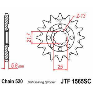 Pignon JT SPROCKETS acier anti-boue 1565 - 520
