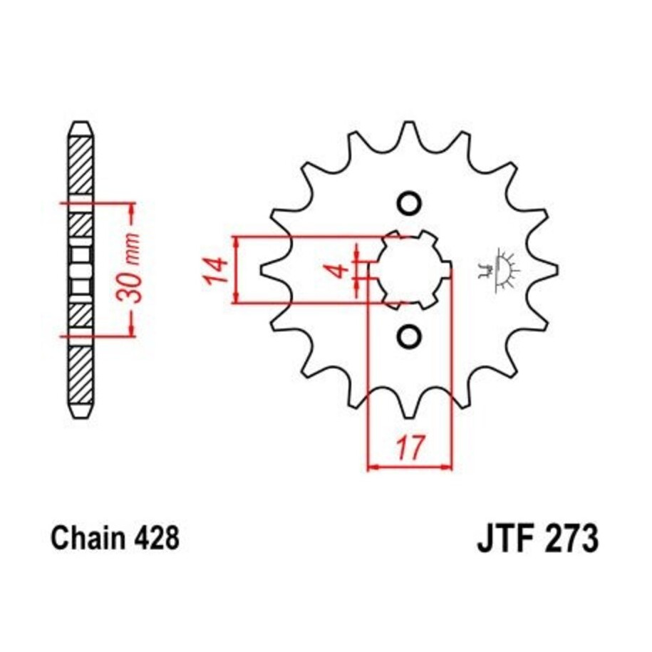 Pignon JT SPROCKETS acier standard 273 - 428