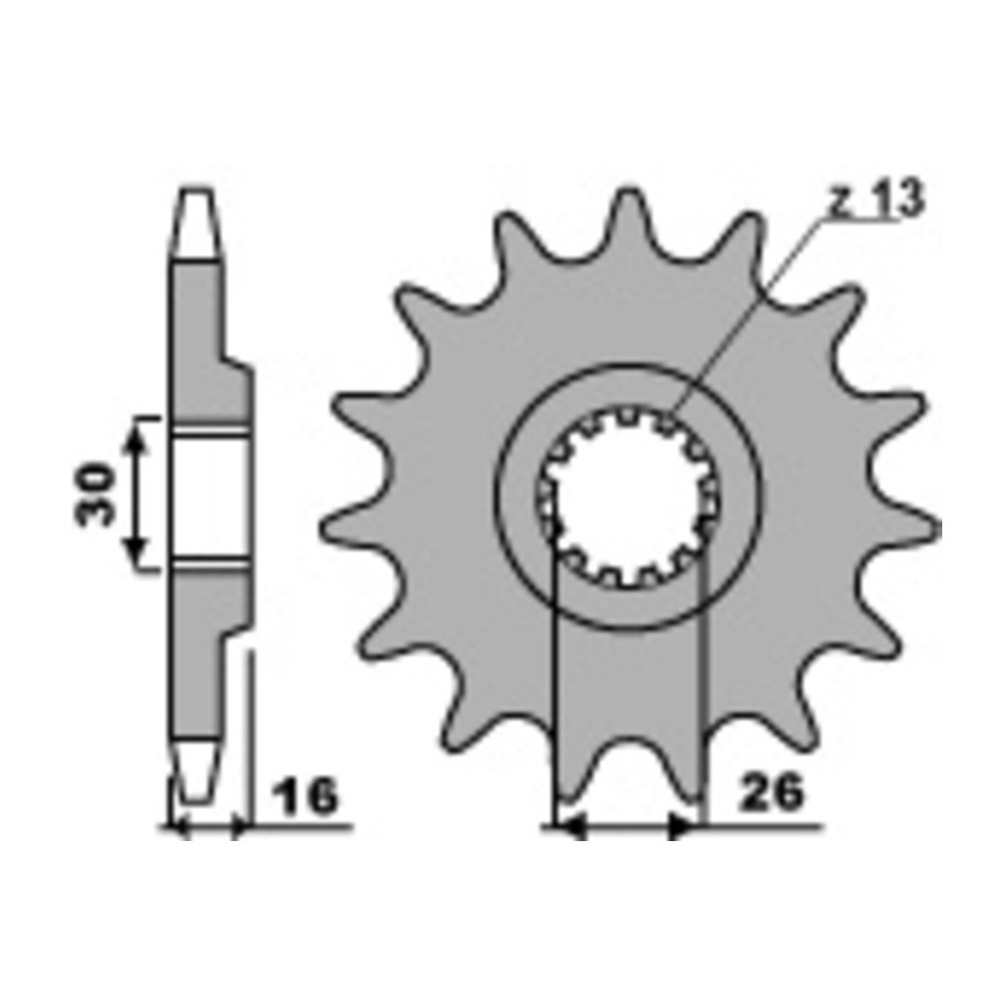 Pignon PBR acier standard 344 - 525