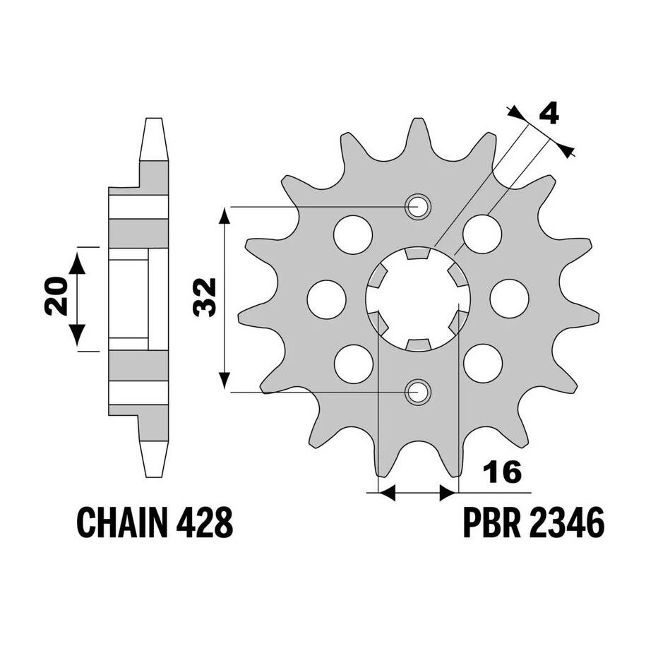 Pignon PBR acier standard 2346 - 428