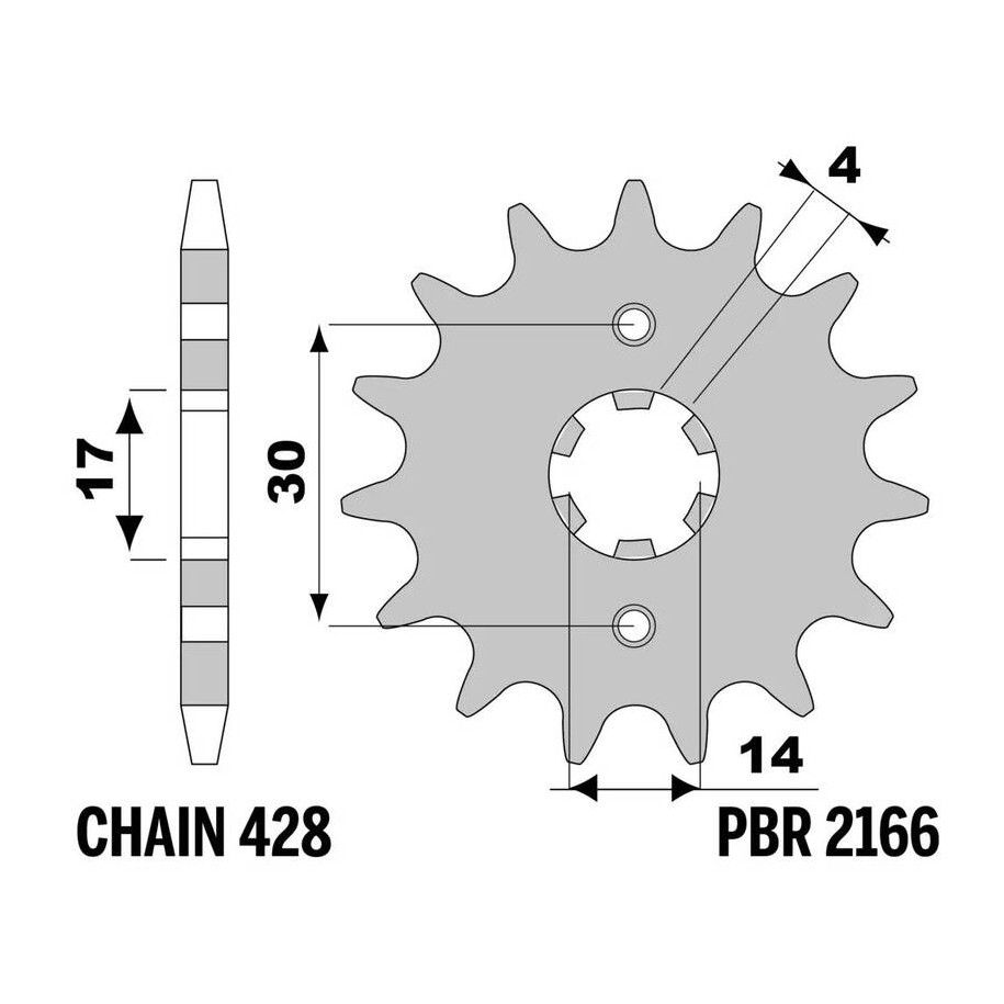 Pignon PBR acier standard 2166 - 428