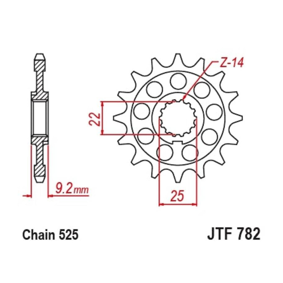 Pignon JT SPROCKETS acier standard 782 - 520