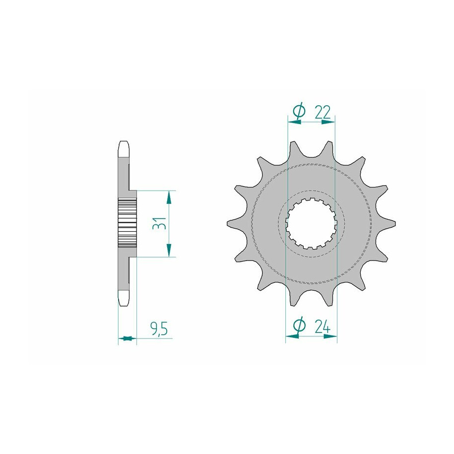 Pignon AFAM acier anti-boue 22406 - 520