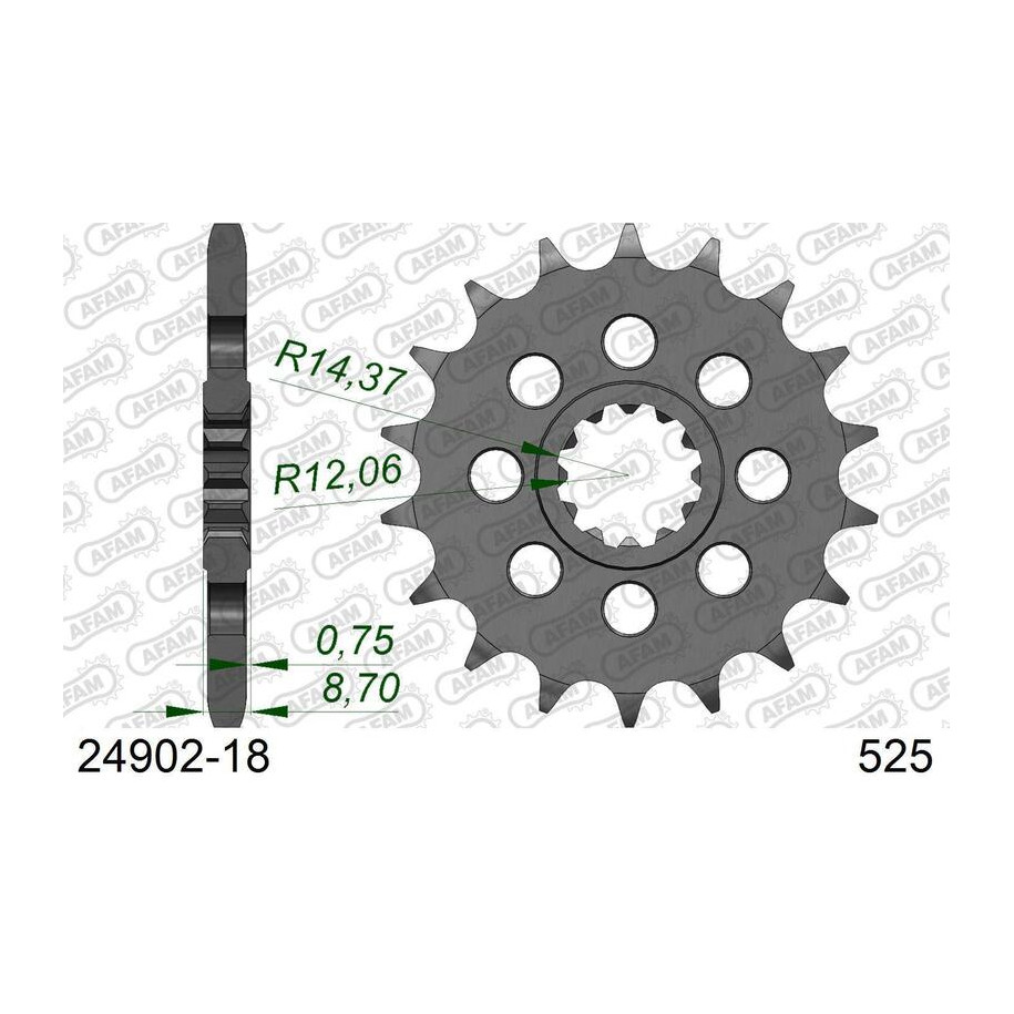 Pignon AFAM acier standard 24902 - 525