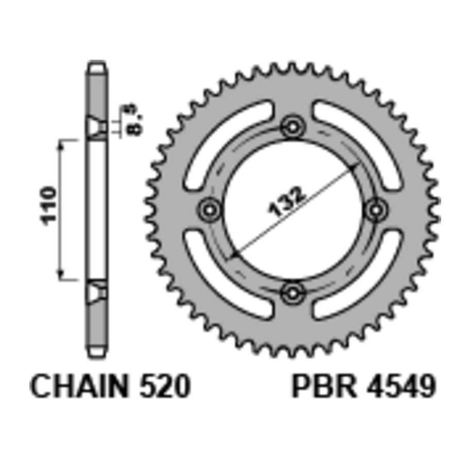 Couronne PBR acier C45 standard 4549 - 520