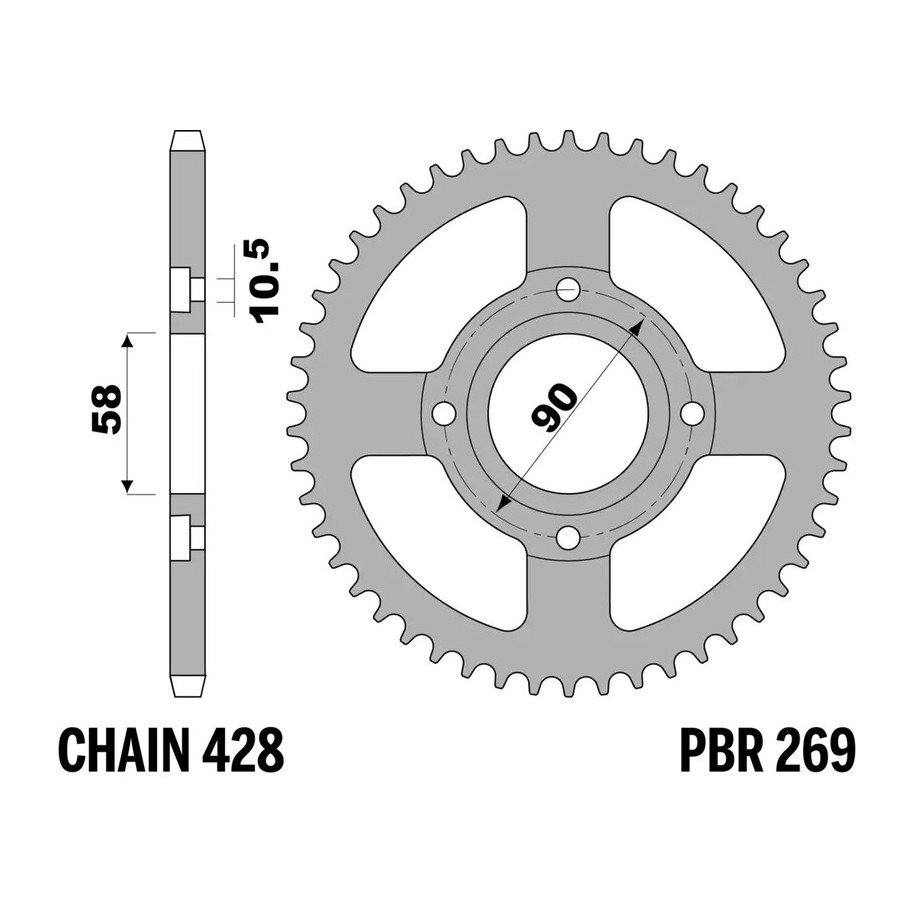 Couronne PBR acier C45 standard 269 - 428