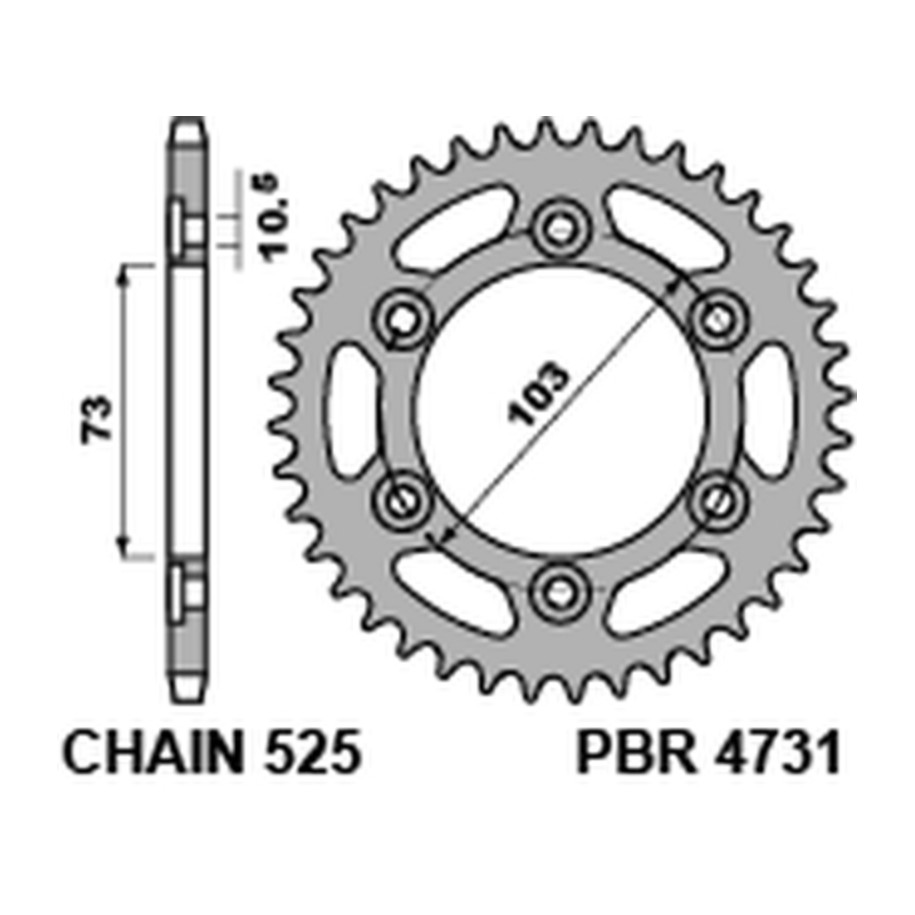 Couronne PBR acier C45 standard 4731 - 525
