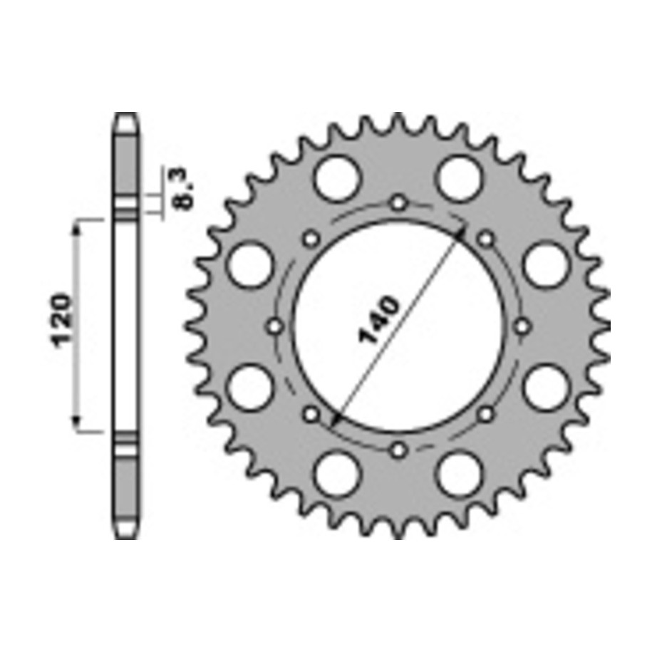 Couronne PBR acier C45 standard 491 - 520