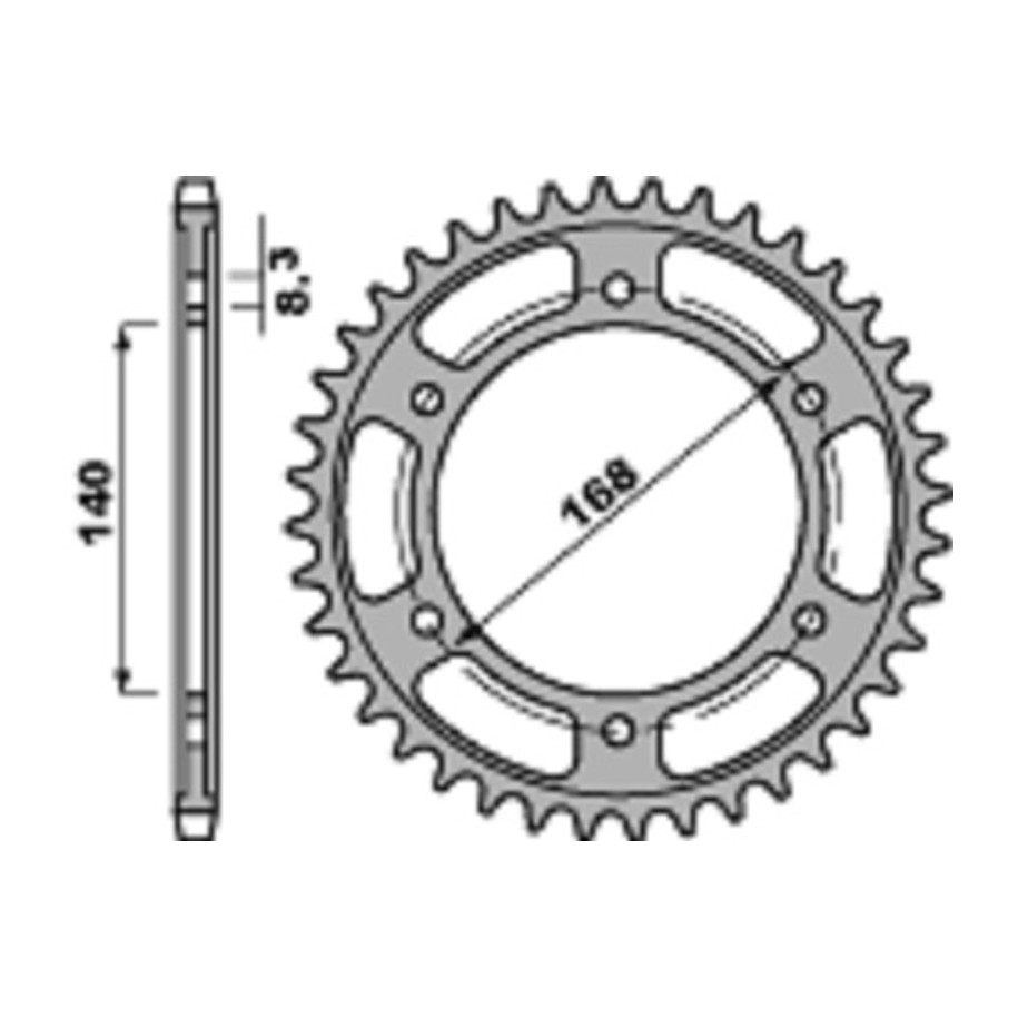 Couronne PBR acier C45 standard 4550 - 525