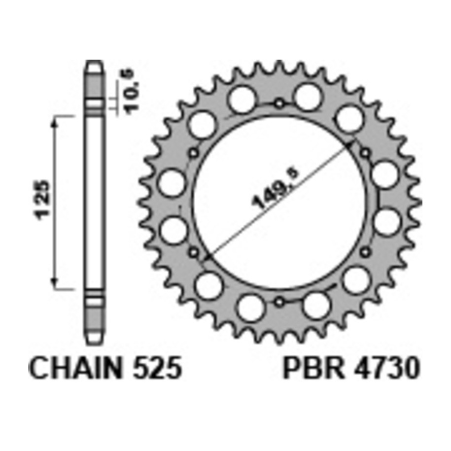 Couronne PBR acier C45 standard 4730 - 525