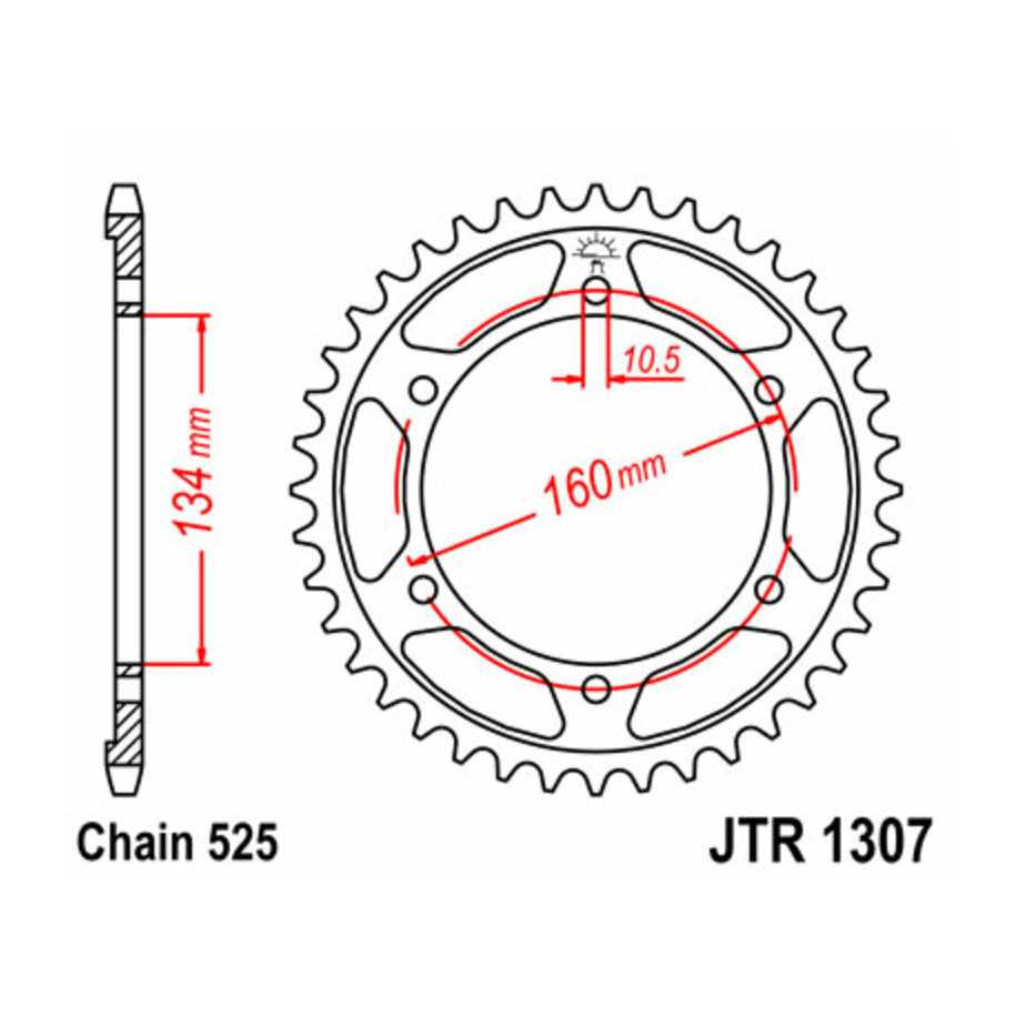 Couronne JT SPROCKETS acier standard 1307 - 525