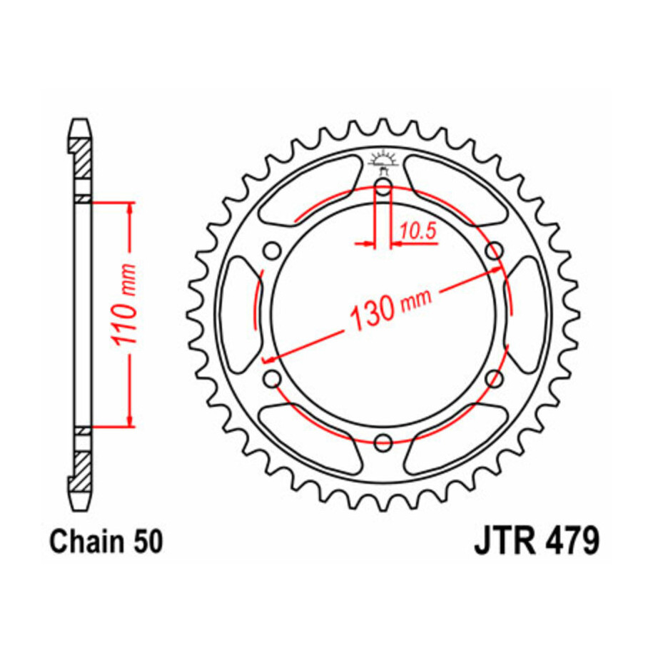 Couronne JT SPROCKETS acier standard 479 - 530