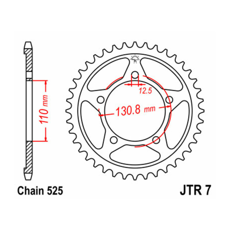 Couronne JT SPROCKETS acier standard 7 - 525