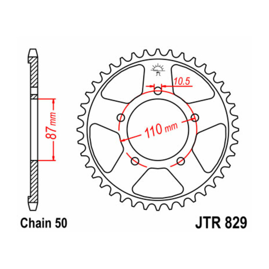 Couronne JT SPROCKETS acier standard 829 - 530