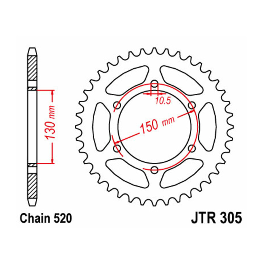 Couronne JT SPROCKETS acier standard 305 - 520
