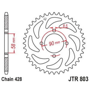 Couronne JT SPROCKETS acier standard 803 - 428
