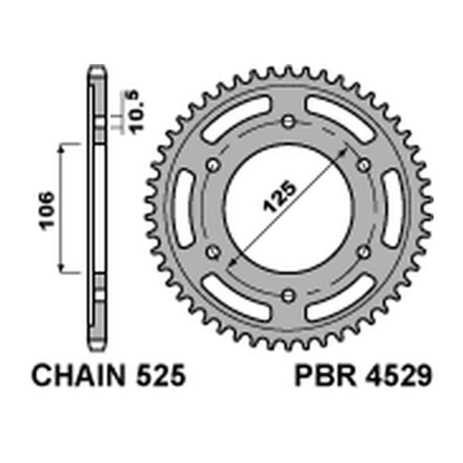 Couronne PBR acier C45 standard 4529 - 525