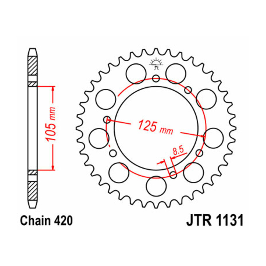 Couronne JT SPROCKETS acier standard 1131 - 420