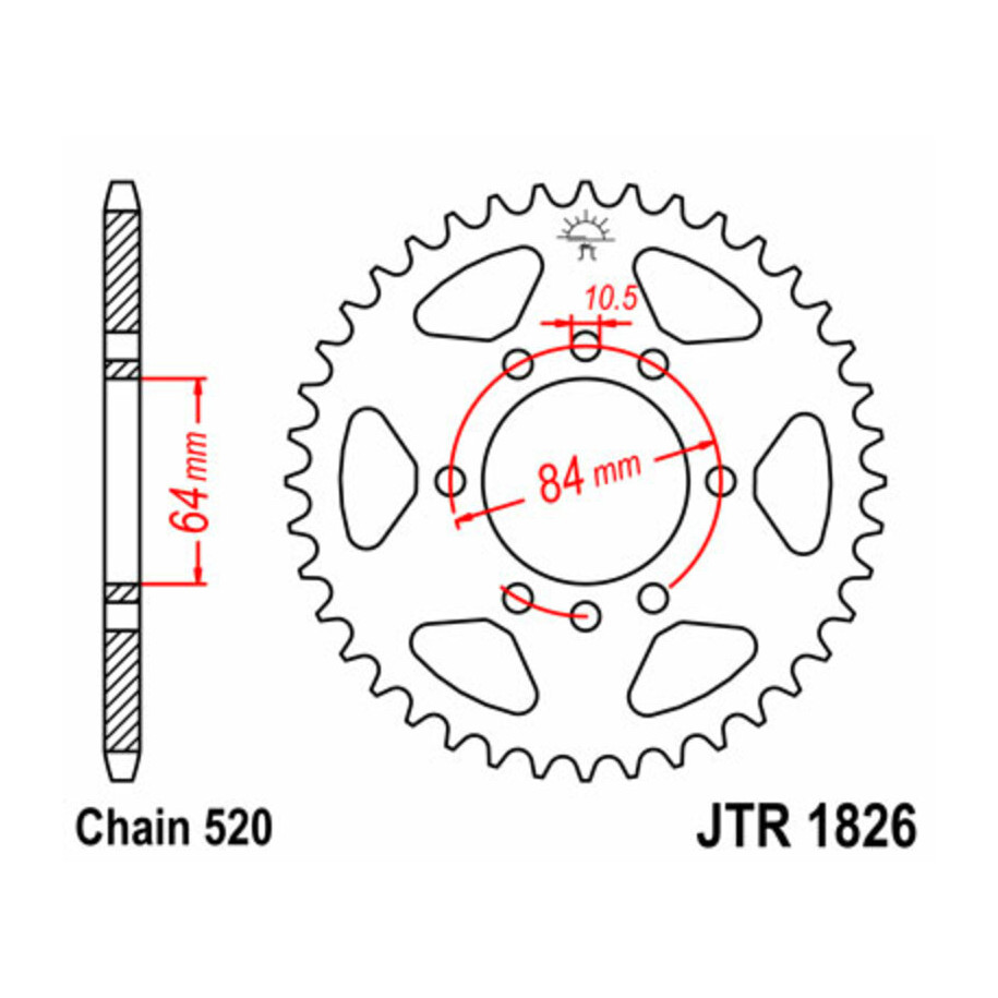 Couronne JT SPROCKETS acier standard 1826 - 520