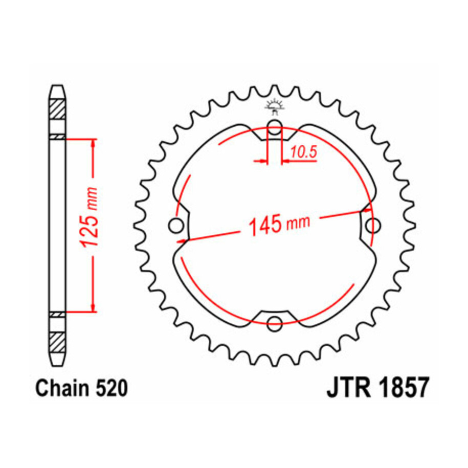 Couronne JT SPROCKETS acier standard 1857 - 520