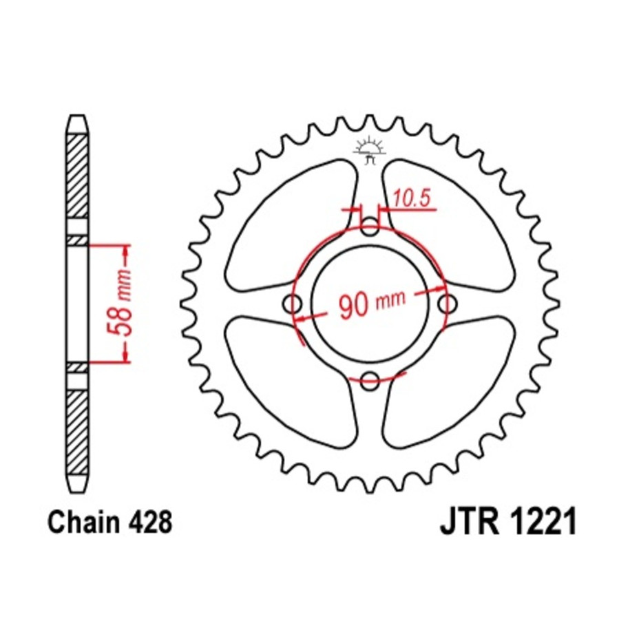 Couronne JT SPROCKETS acier standard 1221 - 428