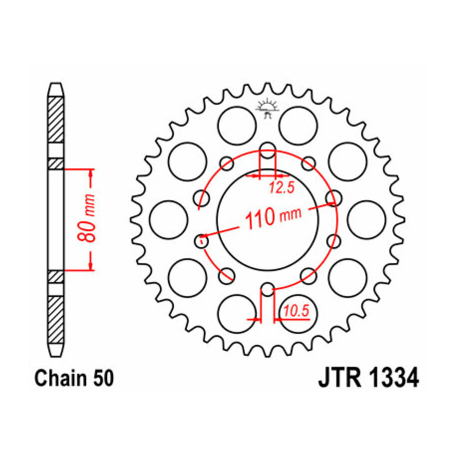 Couronne JT SPROCKETS acier standard 1334 - 530