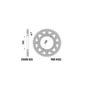 Couronne PBR Racing aluminium ultra-light 4453 - 420