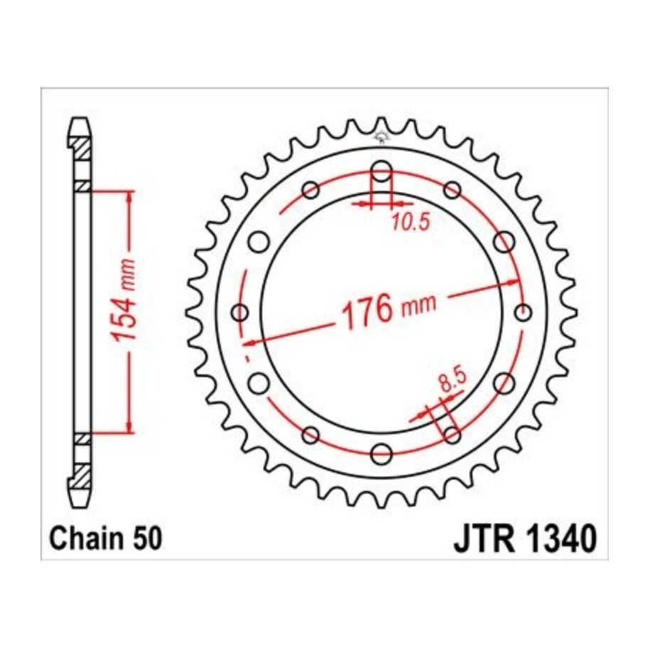 Couronne JT SPROCKETS zinc standard 1340 - 530