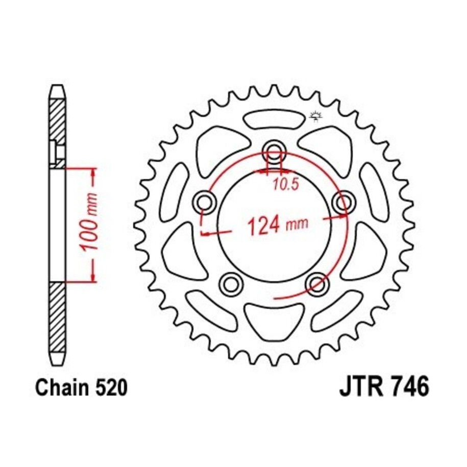 Couronne JT SPROCKETS acier standard 746 - 520