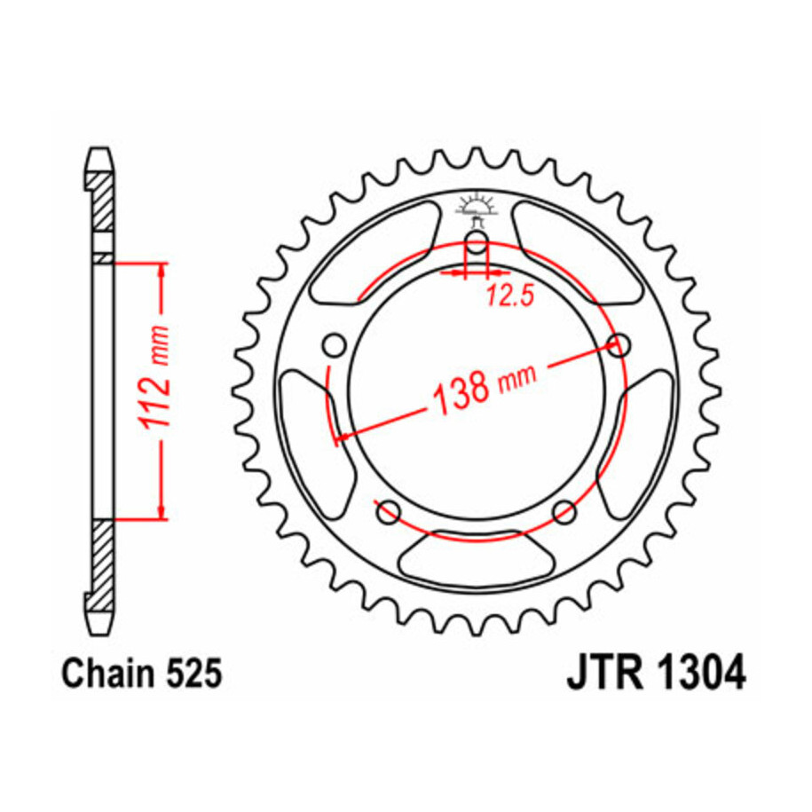 Couronne JT SPROCKETS acier standard 1304 - 525