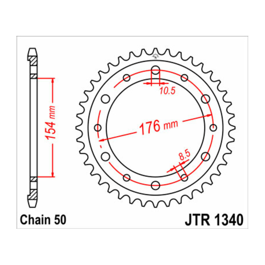Couronne JT SPROCKETS acier standard 1340 - 530
