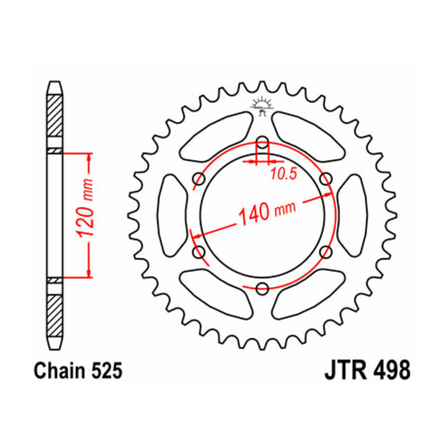 Couronne JT SPROCKETS acier standard 498 - 525
