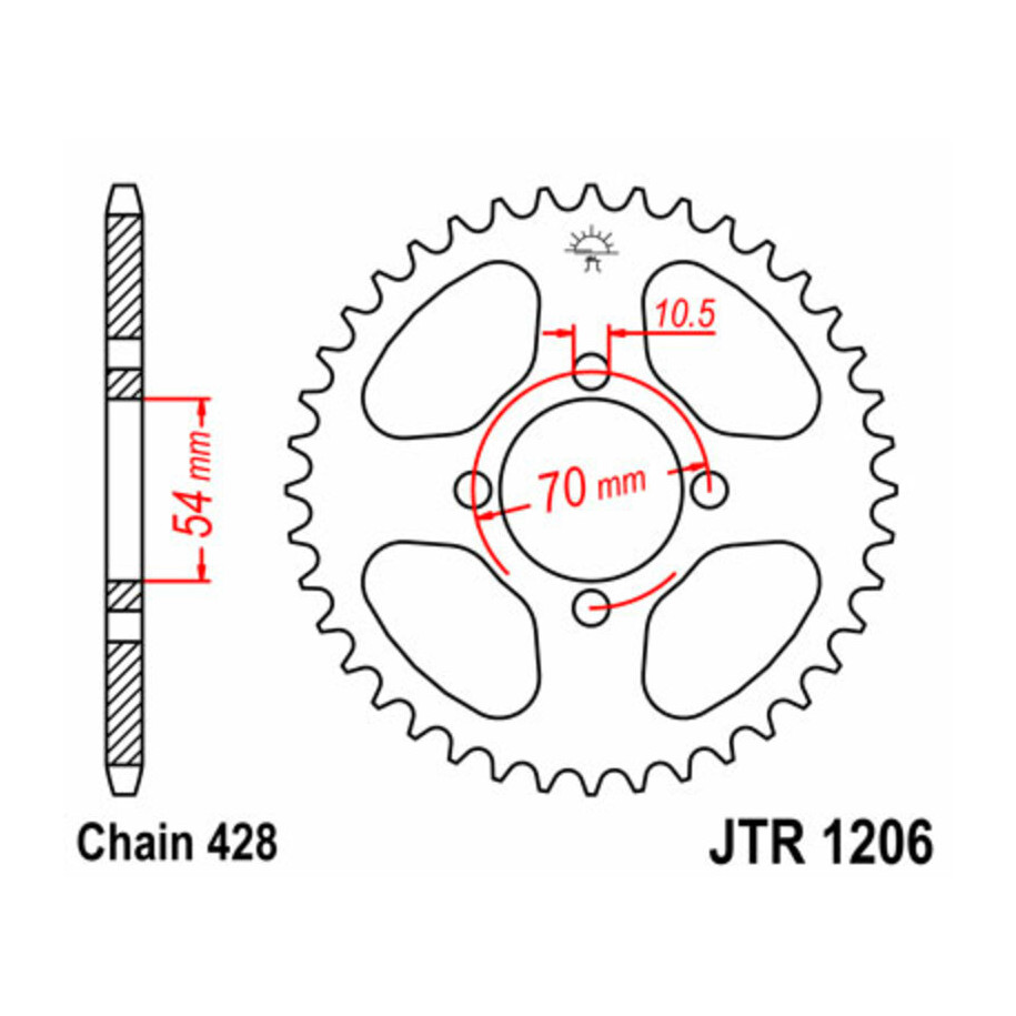Couronne JT SPROCKETS acier standard 1206 - 428