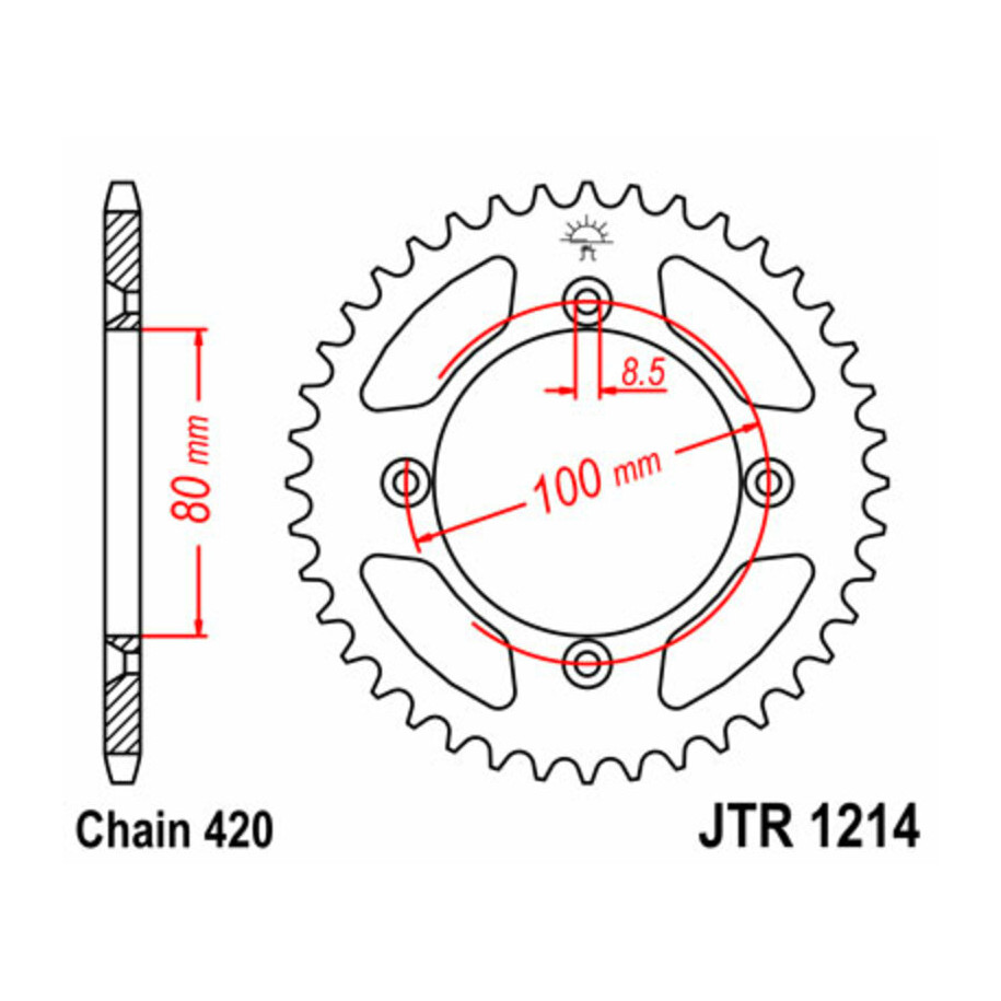 Couronne JT SPROCKETS acier standard 1214 - 420