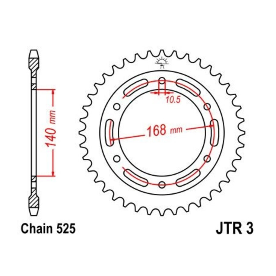 Couronne JT SPROCKETS zinc standard 3 - 525