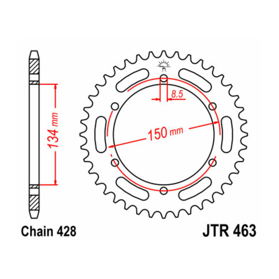Couronne JT SPROCKETS acier standard 463 - 428