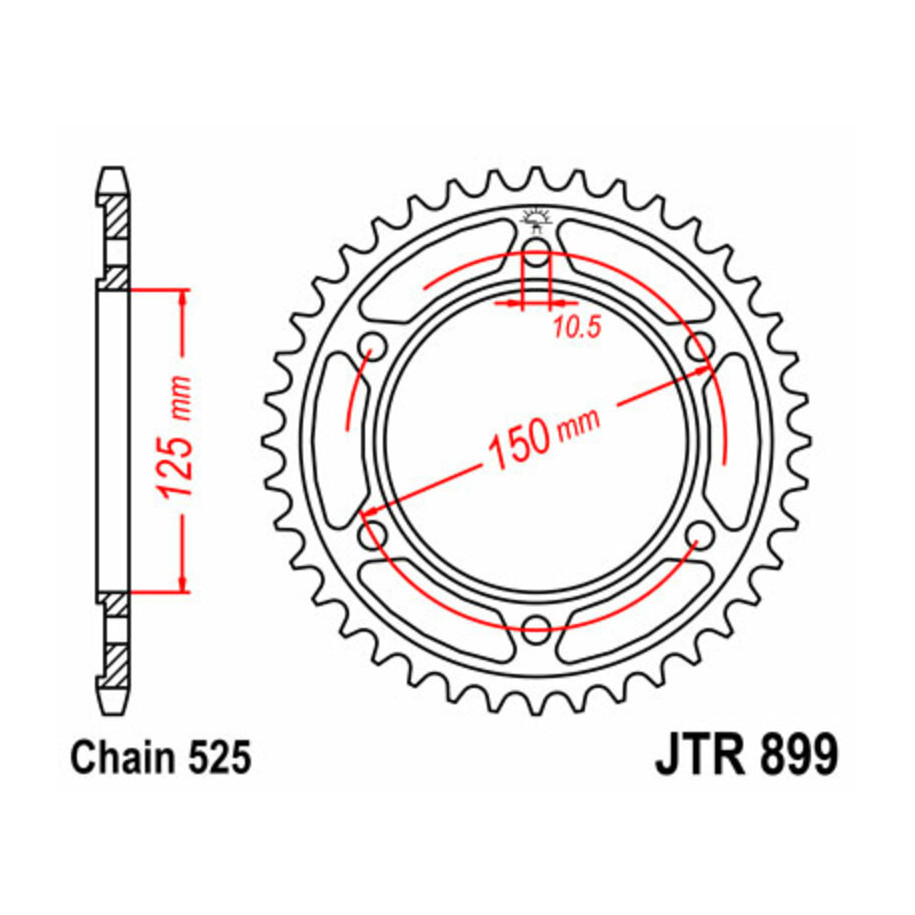 Couronne JT SPROCKETS acier standard 899 - 525