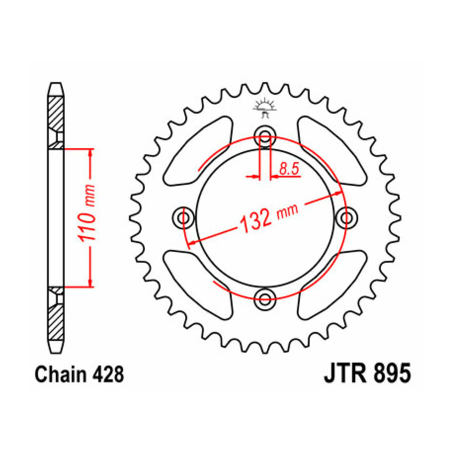 Couronne JT SPROCKETS acier standard 895 - 428